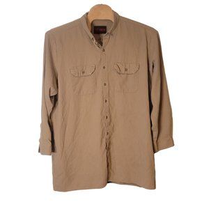 DRIFIRE Fire Resistant Long Sleeve Button Down‎ Shirt Tan Khaki Size XXXL Tall